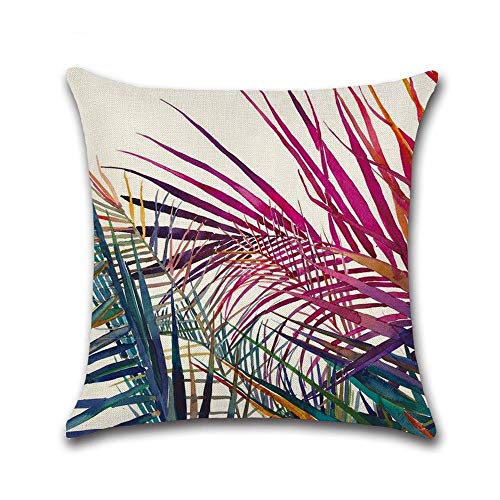 Uteruik - Funda de cojín Tropical, diseño de Bosque de Lluvia Tropical, algodón, Lino, 45 * 45CM, 1 Unidad (MB-#m)