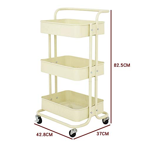 Utilidad Carrito con Ruedas de la Carretilla Nivel 3 Utilidad Carrito con Ruedas Carro multifunción Carro for Cocina Cafetera Bar Baño Organizador del Almacenaje de la Compra