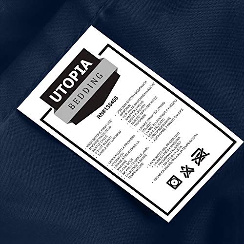 Utopia Bedding Juego Sábanas de Cama - Microfibra Cepillada - Sábanas y 2 Fundas de Almohada - (Cama 150, Azul Marino)