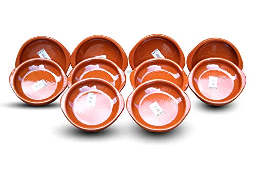 Valdearcos Martos S.A Set de 10 español Terracota Tapas Platos/Cazuelas – 14 cm de diámetro