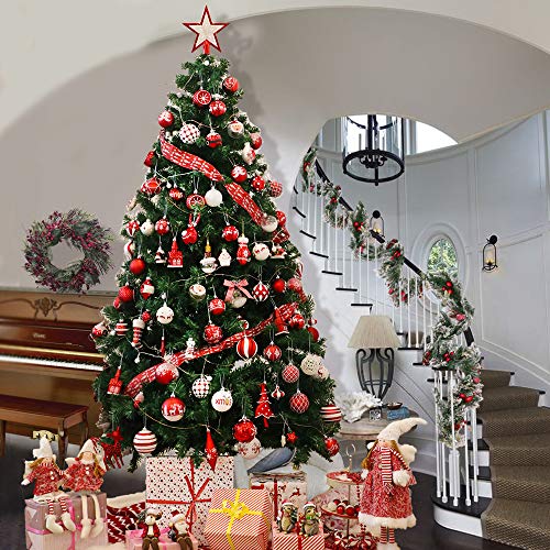 Valery Madelyn Adornos del árbol de Navidad de Madera, 24pcs 2.4in/6.2cm Decoración de Navidad, Colgantes Renos, Cuerda Pre Atado (Bosque)