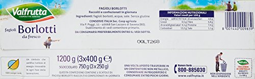 valfrutta – Judías Borlotti de fresco – 4 paquetes de 3 unidades de 400 g [12 piezas, 4800 g]