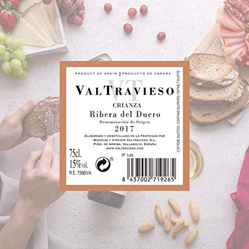 Valtravieso Crianza Vino Tinto de Páramo DO Ribera del Duero Tinto Fino 100% Lote de 6 Botellas 0.75l/Ud