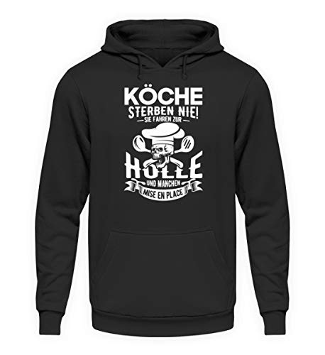 Values Tees Köche - Sudadera con Capucha Unisex, diseño de Cocinero con Texto en alemán Negro Jet XXXXXL