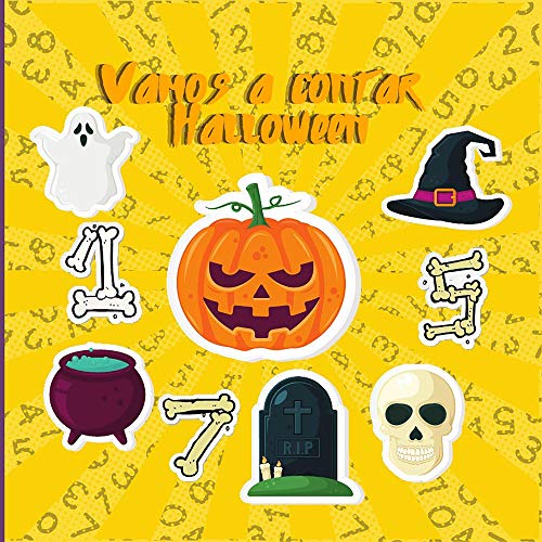 Vamos a contar Halloween: Libro de actividades de números divertidos para contar los personajes como calabaza,zombi,vampiro,caramelo,momia,bruja,fantasma Boo,murciélago - Juego de adivinar y contar I