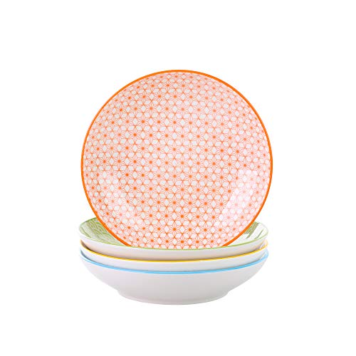 Vancasso Natsuki,cuenco de Sopa de porcelana de 4 piezas, plato de ensalda,plato de pasta 21 cm 700ML