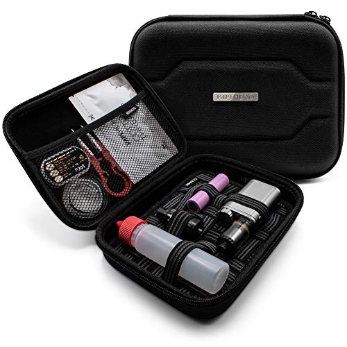 VapeHero® Funda para cigarrillos electrónicos con esterilla premium para extraer el vapor, funda para botellas líquidas y accesorios, apta para baterías grandes 18650 resistente a los golpes