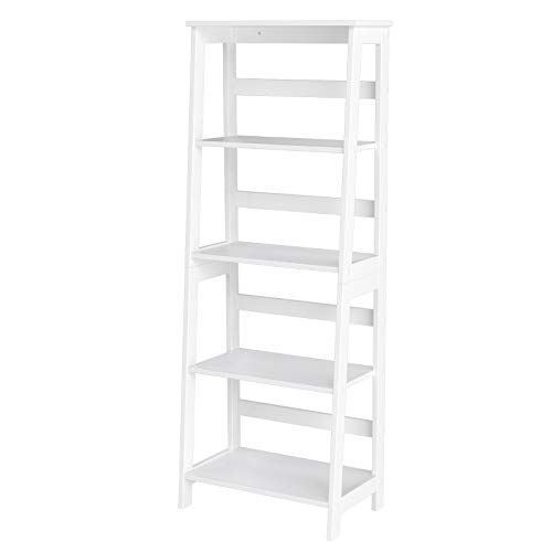 VASAGLE Estantería Escalera, Estanterias librerias, Librería de 4 Niveles, Organizador Multifuncional para Sala de Estar, Terraza, Blanco LLS90WT