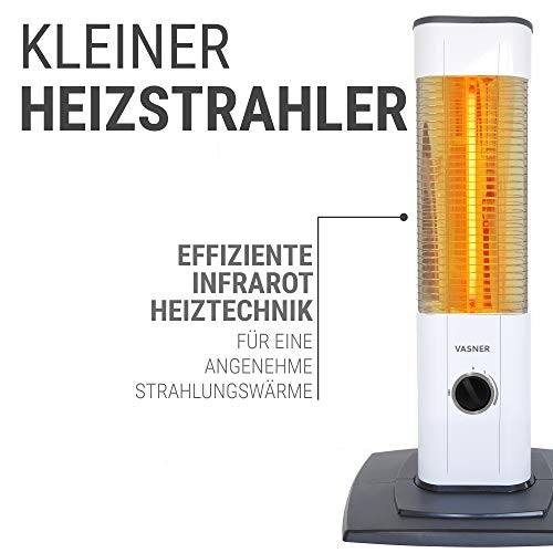 Vasner StandLine Mini 12 - Calefactor de pie por infrarrojos (1200 W, con termostato, para terraza, exterior, interior)