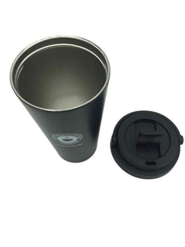 Vaso de Café de aluminio para Llevar con Tapa antigoteo, Reutilizable, infusiones Coffee Ecológica de Viaje con sin BPA, Vasos de Café Taza de Viaje ecológica para Bebidas de 500ml (negro-aluminio)