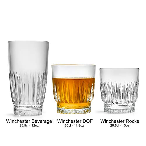 Vaso DOF modelo Winchester de Libbey – 350 ml/35 cl - 6 unidades – apto para el lavado en lavavajillas – alta calidad