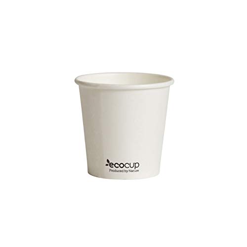 Vasos de Café Desechables, Biodegradables y Compostables- 50Uds 110ml/ 4oz -Materiales 100% Ecológicos: Cartón con Certificado FSC®, Revestimiento de Bioplástico PLA Ingeo™. Blanco