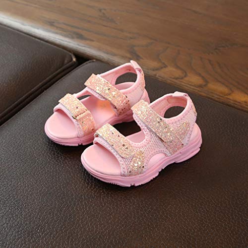 VECDY Zapatillas Bebe, Moda Suave Zapatos 2019 Niños Bebé Chicas Niños Chicas Malla Bling Lentejuelas Deporte Zapatillas Zapatos De Princesa Zapatos Sandalias Deportivas De Playa De Verano (Rosa,27)