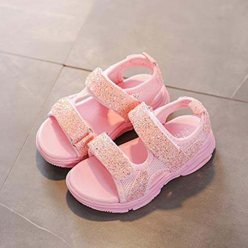 VECDY Zapatillas Bebe, Moda Suave Zapatos 2019 Niños Bebé Chicas Niños Chicas Malla Bling Lentejuelas Deporte Zapatillas Zapatos De Princesa Zapatos Sandalias Deportivas De Playa De Verano (Rosa,27)