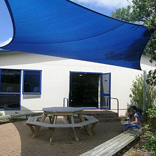 Vela De Sombra De Jardín, Rectangular Anti-UV Cobertizo De HDPE Transpirable Y A Prueba De Polvo Para Balcón Al Aire Libre, Patio, Piscina (3 * 3M,Blue)