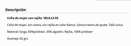 Velilla P930U - Cofia señora con rejilla