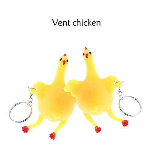 Vent Forma de Pollo Llavero Llavero de Mujer Bolso Colgante Bolso Encantador Bolso de Cadena Joyas Accesorios de Maquillaje-Amarillo