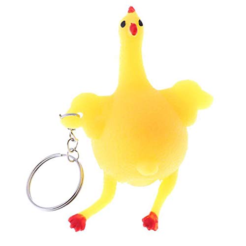 Vent Forma de Pollo Llavero Llavero de Mujer Bolso Colgante Bolso Encantador Bolso de Cadena Joyas Accesorios de Maquillaje-Amarillo