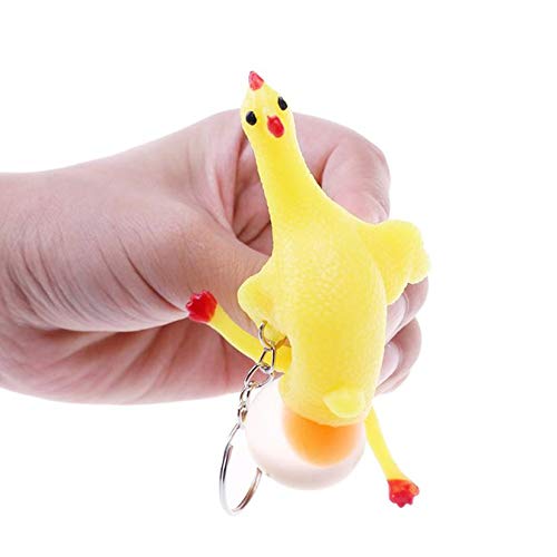 Vent Forma de Pollo Llavero Llavero de Mujer Bolso Colgante Bolso Encantador Bolso de Cadena Joyas Accesorios de Maquillaje-Amarillo