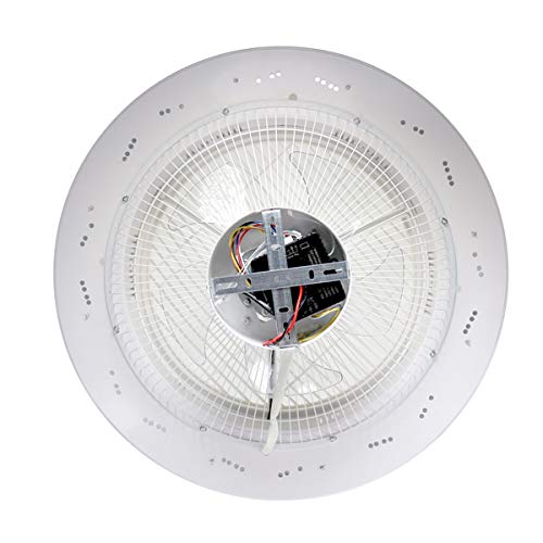 Ventilador de Techo con Luz Lámpara LED 36W Ventilador Invisible App Control con Mando a Distancia Luz Regulable Luz Fría/Neutra/Cálida Φ51*H24cm Decoración de Interiores Plafón de Techo lluminación