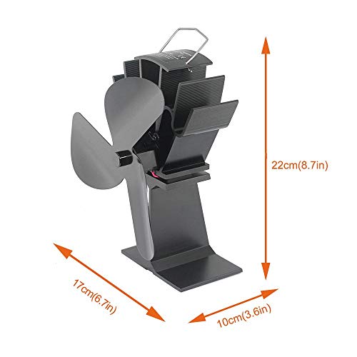 Ventilador Tomersun con 3 aspas para estufa y chimenea (3 aspas)