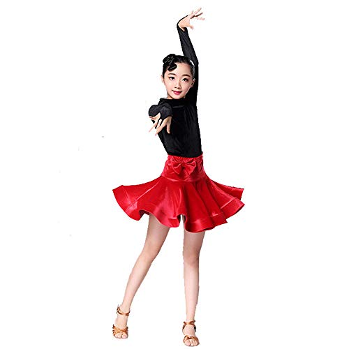 Vestido De Ballet Para NiñAs Etapa funcionamiento de la ropa de noche las muchachas del vestido de la danza de la competencia de baile de salón de la falda de los niños latinos Tango ropa de baile Ade