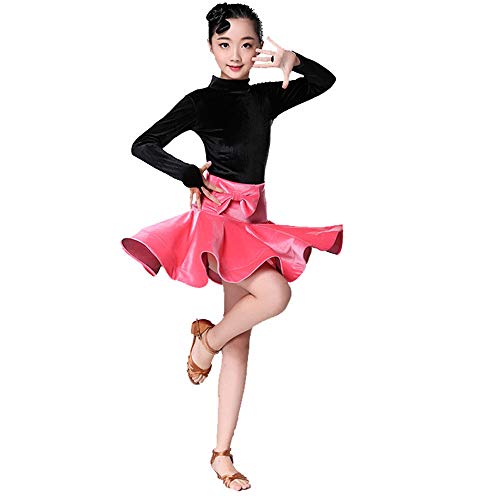 Vestido De Ballet Para NiñAs Etapa funcionamiento de la ropa de noche las muchachas del vestido de la danza de la competencia de baile de salón de la falda de los niños latinos Tango ropa de baile Ade