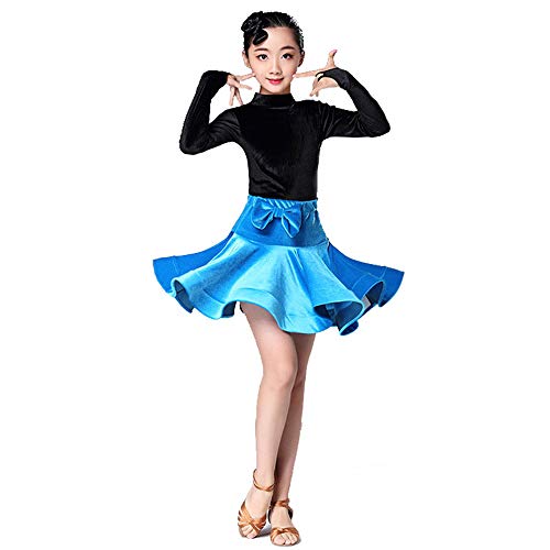 Vestido De Ballet Para NiñAs Etapa funcionamiento de la ropa de noche las muchachas del vestido de la danza de la competencia de baile de salón de la falda de los niños latinos Tango ropa de baile Ade