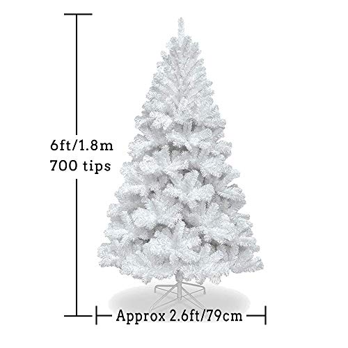 VEYLIN - Árbol de Navidad (1,8 m, 700 puntas), color blanco