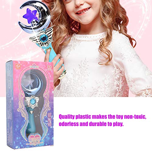 VGEBY1 Magic Fairy Stick, Star Moon Shape Princess Stick Varitas Music Fairy Wand de Hadas para niños con luz y música