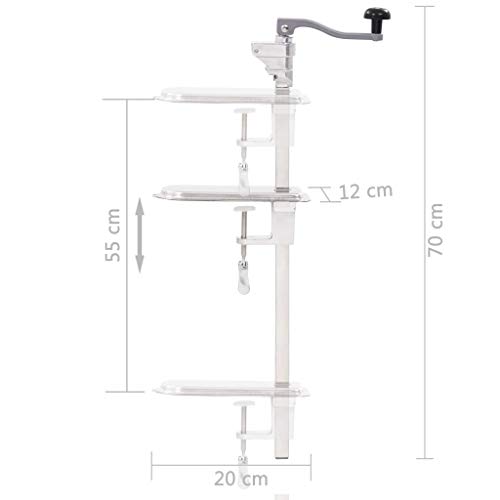 vidaXL Abridor Latas de Aluminio Acero Inoxidable Abrelatas Herramientas Utensilios Uso Diario Profesional Estructura Simple Robusta Plateado de 70cm