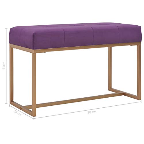 vidaXL Banco Asiento Silla Sillón Taburete Banquillo Mueble Mobiliario de Hogar Salón Cocina Bar Casa Patio 80 cm Terciopelo Morada