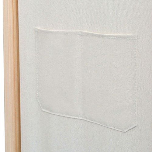 vidaXL Biombo Divisor de 3 Paneles de Tela cremqa 120x170x4 cm