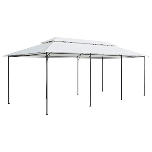 vidaXL Cenador con Cortinas Carpa para Fiestas Eventos Mobiliario Terraza Exteriores Patios Aire Libre Accesorios Hogar Bricolaje Blanco 600x298x270cm