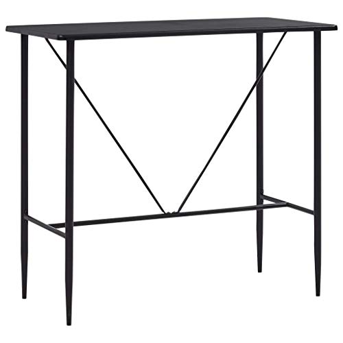 vidaXL Mesa Alta de Cocina MDF Hogar Jardín Salón Bar Comedor Bricolaje Decoración Diseño Estilo Mobiliario Muebles Bufete Tablero 120x60x110 cm Negro