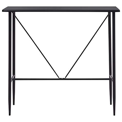 vidaXL Mesa Alta de Cocina MDF Hogar Jardín Salón Bar Comedor Bricolaje Decoración Diseño Estilo Mobiliario Muebles Bufete Tablero 120x60x110 cm Negro