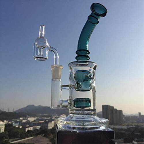 Vidrio Honeycomb Bong Fumar pipa de agua Perc Wax Dab Rig Bubblers con cuarzo Banger Cap Bowl para Bongs (Bong with quartz banger and bowl)