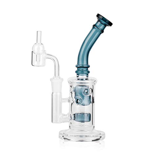 Vidrio Honeycomb Bong Fumar pipa de agua Perc Wax Dab Rig Bubblers con cuarzo Banger Cap Bowl para Bongs (Bong with quartz banger and bowl)