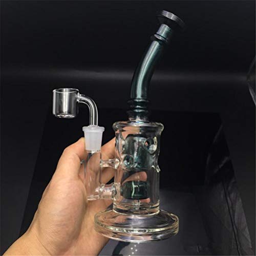 Vidrio Honeycomb Bong Fumar pipa de agua Perc Wax Dab Rig Bubblers con cuarzo Banger Cap Bowl para Bongs (Bong with quartz banger and bowl)