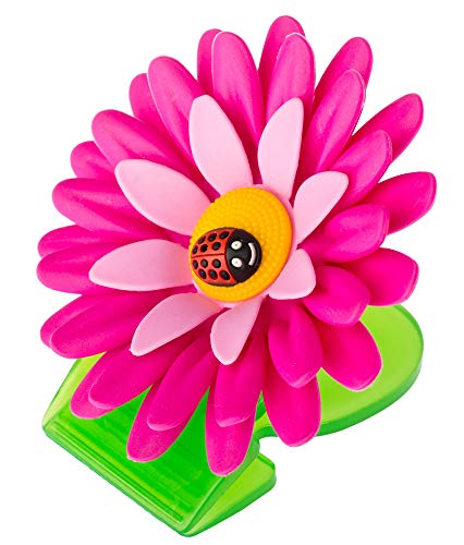 Vigar Flower Power Pinzas con Iman para Cocina, Material: ABS, Goma, PPN, Imán: Acero, Aluminio, Boro, Rosa, 8 x 8 x 2.5 cm, 3 Unidades