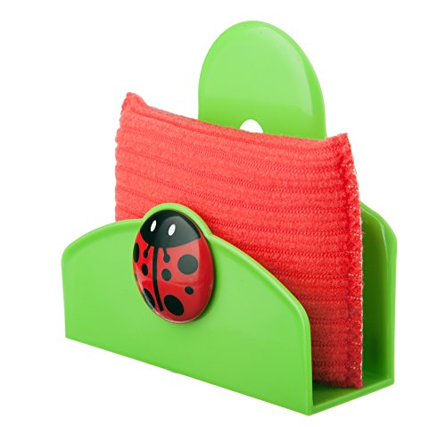 VIGAR Ladybug Portaesponja con Ventosa, Rojo/Verde