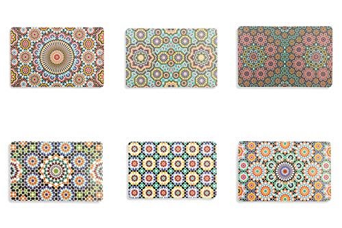 Villa d'Este Home – Tivoli Marrakech, Juego de 6 manteles Individuales, Multicolor, 44 x 28 x 0,1 cm, 6 Unidades