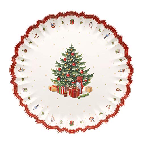 Villeroy & Boch 14-8585-3884 Fuente para Servir Toy's Delight, para Navidad, 44 cm, en Festivo Embalaje de Regalo, Porcelana, Multicolor, 49.5x49.5x9.0 cm