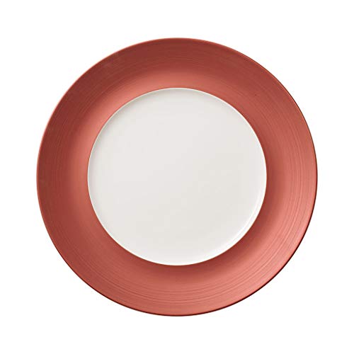 Villeroy & Boch Manufacture Plato llano Coupe, Porcelana Premium, Rojo (Glow)