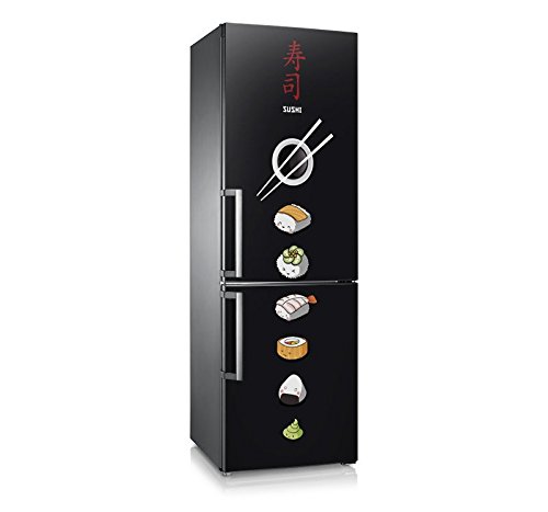 Vinilo para nevera | Stickers Fridge | Pegatina Frigo | Sushi Black (185x70)