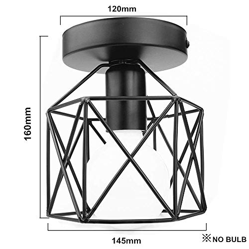 Vintage Lámpara de techo,Industrial Luz de techo Metal iluminación Rústico Montaje empotrado Lámpara de techo Lámpara de E26/E27 Para Pasillo Porche Dormitorio Sala Cafetería Bar. (1pack) (bronze)