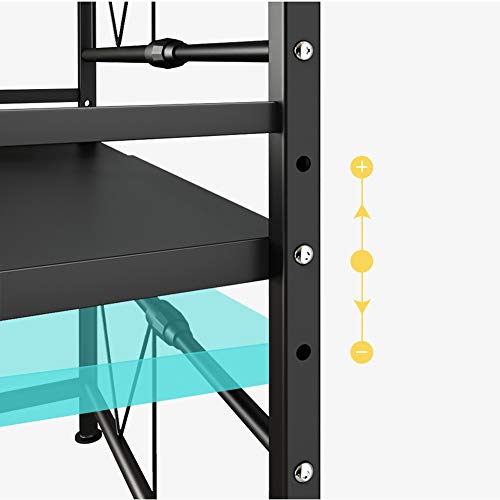 Vinteky Soporte Microondas, Estante Microondas Ajustable de 3 Niveles, Estante para Horno de sobre Encimera de Cocina, Armario de Cocina, Negro