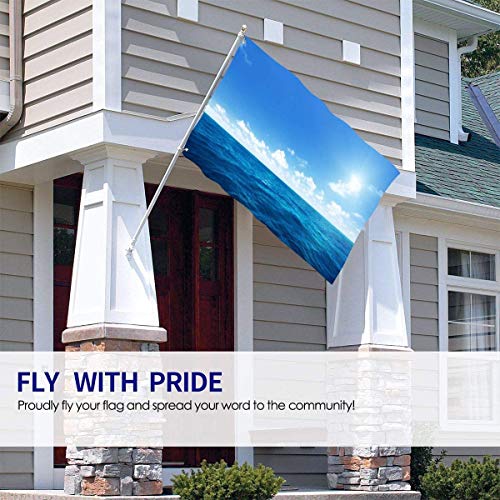 Viplili Banderas, Blue Sea Sky Sunshine Fly Breeze 3x5 Ft. Polyester, Fade-Resistant and Durable Decorative Banner with Head and Brass Grommets for Easy Removal