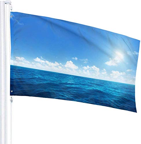 Viplili Banderas, Blue Sea Sky Sunshine Fly Breeze 3x5 Ft. Polyester, Fade-Resistant and Durable Decorative Banner with Head and Brass Grommets for Easy Removal