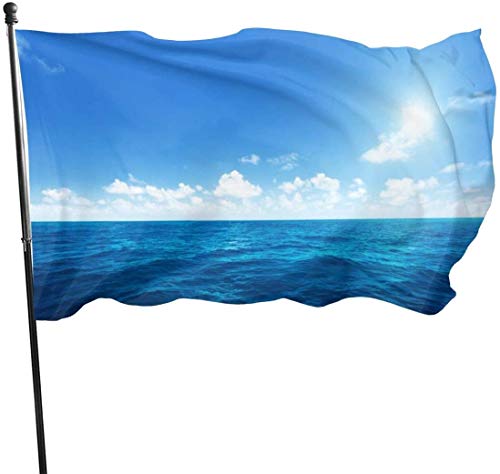 Viplili Banderas, Blue Sea Sky Sunshine Fly Breeze 3x5 Ft. Polyester, Fade-Resistant and Durable Decorative Banner with Head and Brass Grommets for Easy Removal